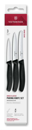 Paring Knife Set - VICTORINOX 3 Piece (Black)
