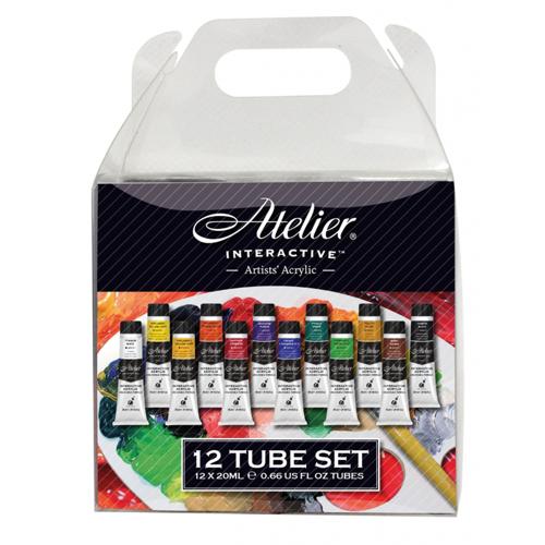 Atelier Acrylic Interactive Paints 12 X 20ml Tube Set