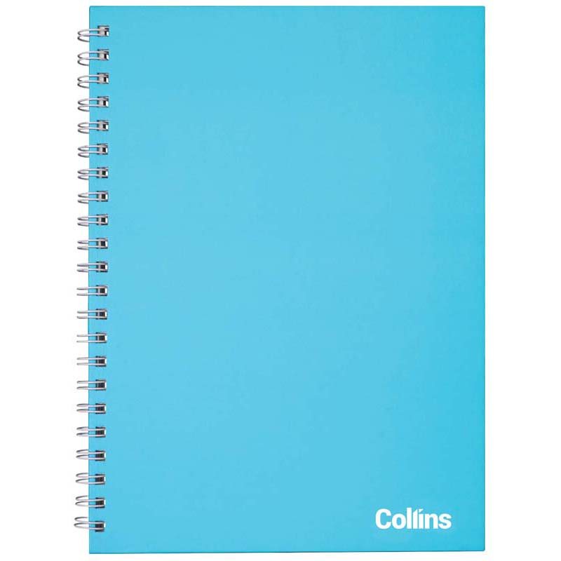 Collins Notebook Wiro A4 Side Opening Ice Blue 7mm Ruled 100 Leaf