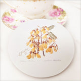 Coaster - Single Printed Sarah Featon Kowhai (10cm)