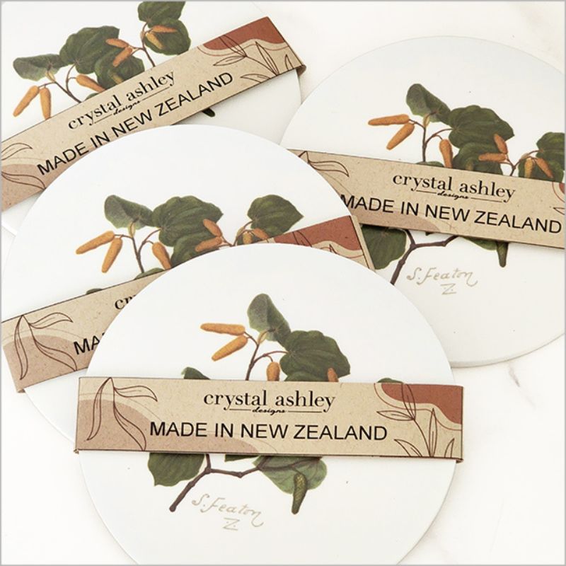 Coaster - Single Printed Sarah Featon Kawakawa (10cm)