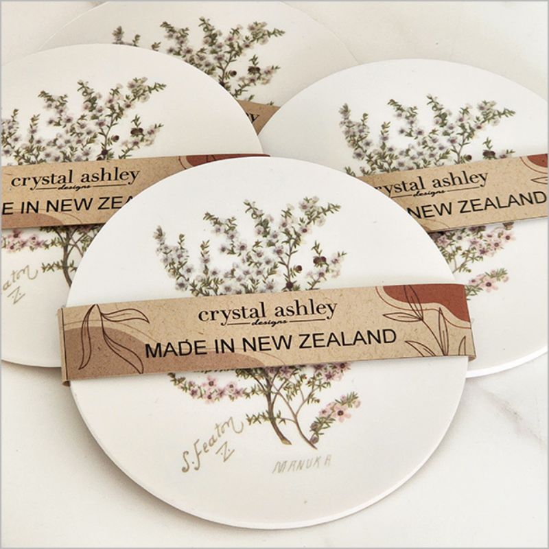 Coaster - Single Printed Sarah Featon Manuka (10cm)