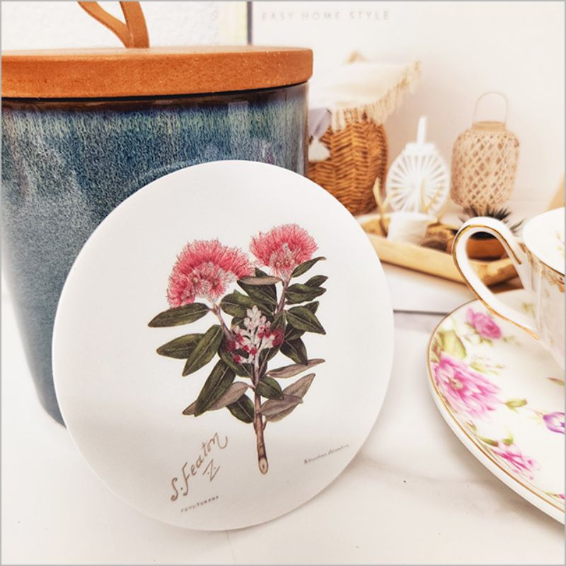 Coaster - Single Printed Sarah Featon Pohutukawa (10cm)