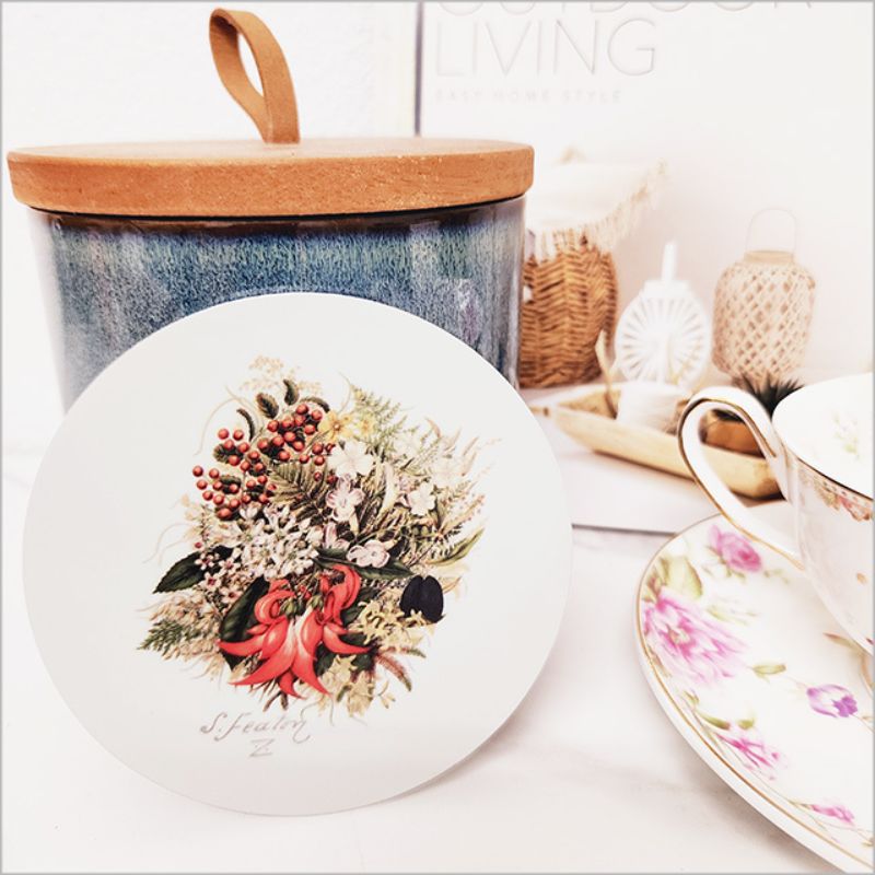 Coaster - Single Printed Sarah Featon Wild flowers (10cm)