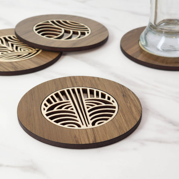 Coaster - Single Art Deco River Rimu (10cm)