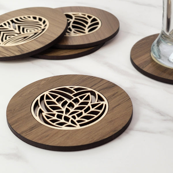 Eco-friendly 10cm River Rimu coaster with unique colors, crafted from reclaimed NZ wood for rustic elegance.