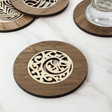 Coaster - Single Kowhaiwhai Koru River Rimu (10cm)