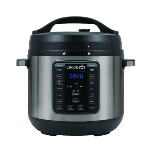 Crock Pot CPE300 Express Crock XL Multi Cooker with 14 functions and 7.6L capacity for fast, versatile cooking.