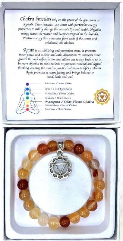 Bracelet - Agate Solar Plexus Chakra (7cm)