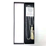 Mala Beads - Clear Quartz with Solar Plexus Chakra Charm (70cm)