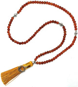 Mala Beads - Agate with Sacral Chakra Charm (70cm)