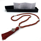 Mala Beads - Carnelian with Root Chakra Charm (70cm)