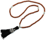 Mala Beads - Goldstone with Root Chakra Charm (70cm)