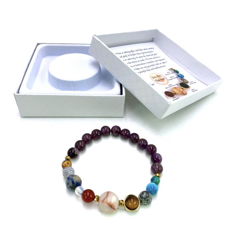 Bracelet - Amethyst Solar System (7cm)