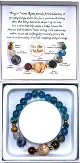 Bracelet - Blue Dragon Vein Agate Solar System (7cm)