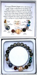 Bracelet - Grey Picasso Jasper Solar System (7cm)