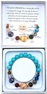 Bracelet - Turquoise Howlite Solar System (7cm)