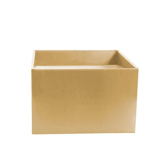 Medium No.6 Posy Box Autolock Base Pk10 Gold (16x12cmH)