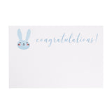 Cards White Congratulations Bunny Blue (10x6.5cmH) Pack 50