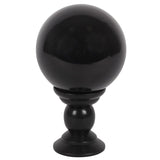 Black Large Crystal Ball on Wooden Stand 130mm