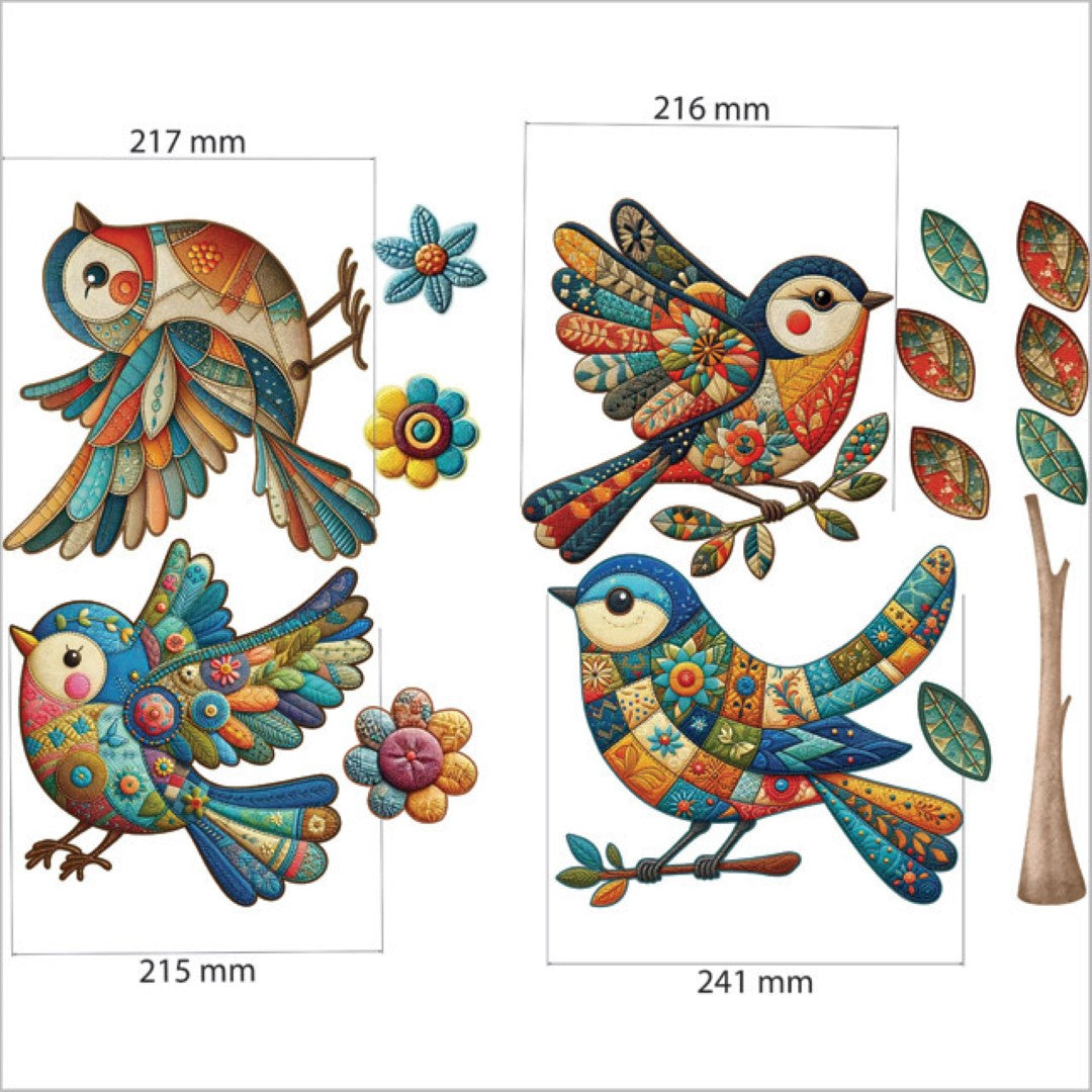 Decal Set - Patchwork Birds