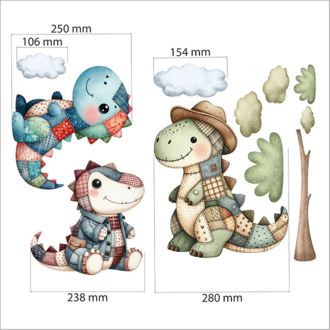 Decal Set - Patchwork Dino