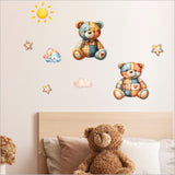 Decal Set - Patchwork Teddy Bear 1 (Brown)