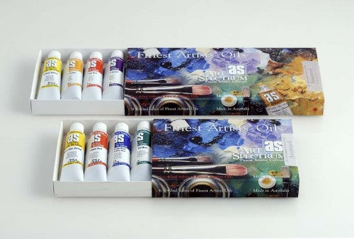 Artist Oil Paint Set with 6 x 40ml vibrant colors, ideal for beginners and professionals, featuring lightfast pigments.