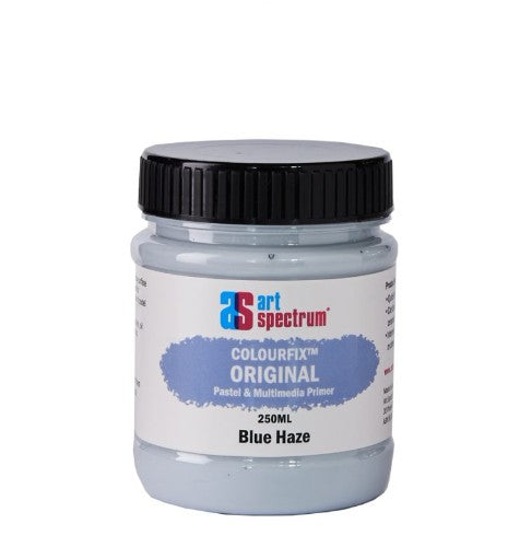 Blue Haze acrylic primer in 250ml, ensures smooth adhesion on various surfaces for vibrant art projects.