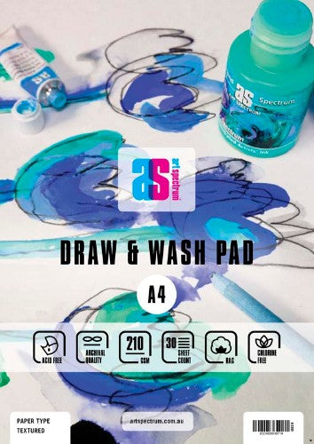 As Draw &amp; Wash Pad Textured A5 210g