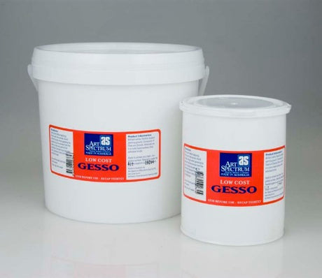 4 liters of affordable Artist Primer gesso, ideal for priming surfaces for acrylic painting and enhancing paint adhesion.