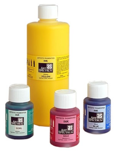 50ml bottle of vibrant crimson pigmented ink for artists, offering lightfast, water-resistant color for diverse creative projects.