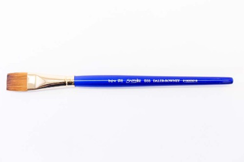 Sapphire S55 Flat Wash 3/4” artist brush features fine red sable and synthetic filaments for precision and versatility.