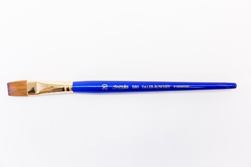 Sapphire S60 Flat Shader #20 brush, featuring premium sable and synthetic bristles for precision in various painting techniques.