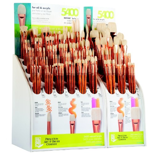 Princeton Refine 5400 Bright 8 brush with natural bristle for precision and control in various painting styles.