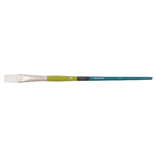 Premium 10-inch flat brush with white Taklon bristles for smooth strokes in watercolor, acrylic, and oil painting.