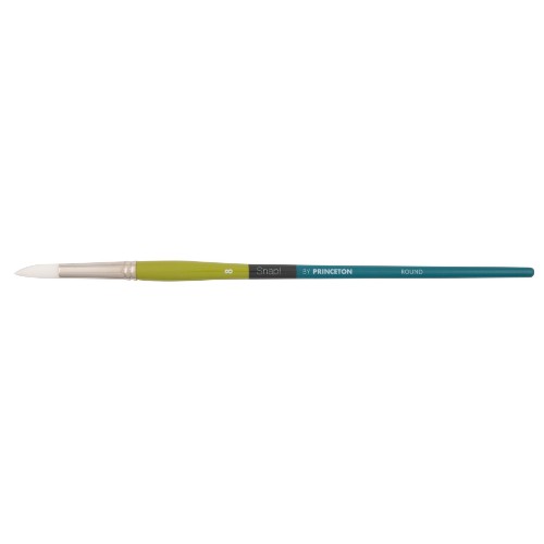 Snap! Lh White Taklon Round 8 Artist Brush, ideal for watercolor and acrylic, offers precision and comfort for all artists.