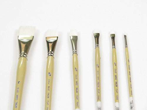 Artist Brush S9850 with 1/2" white Taklon rake design for precise detailing and texture in various painting mediums.