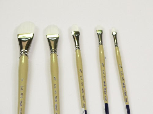 Artist Brush - S9870 White Taklon Filbert Rake 1/8"