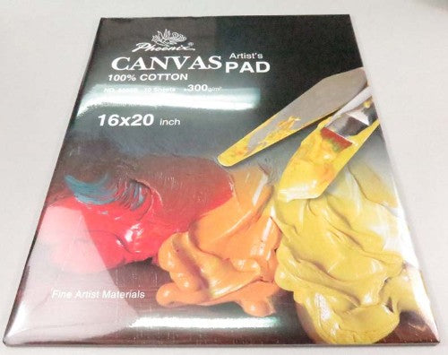 Premium 16x20 inch canvas pad with 10 sheets, ideal for oil, acrylic, and mixed media painting.