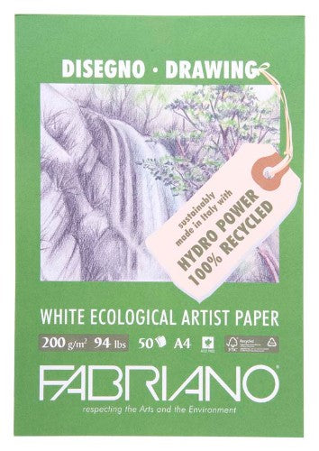 Eco-friendly A4 sketch pad with 50 sheets of 200gsm acid-free paper, ideal for various art mediums.