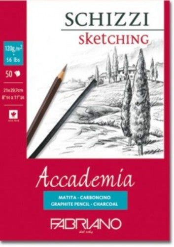 Accademia A2 Sketch Paper Pad with 50 acid-free 120gsm sheets for versatile artistic techniques and seamless creativity.