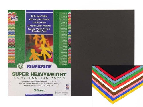 Vibrant 12x18 construction paper great for art projects, scrapbooking, and classroom activities, available in various colors.