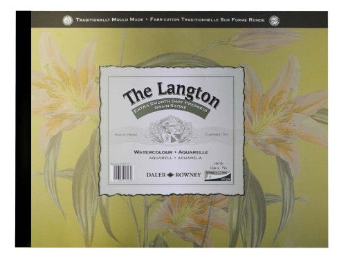 Langton Watercolour Pad 12x9, premium acid-free paper for versatile artistic techniques and vibrant color retention.