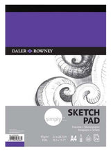 D-R Simply Sketch Pad A4 with 72 sheets of 95gsm paper, ideal for sketching and mixed media art.