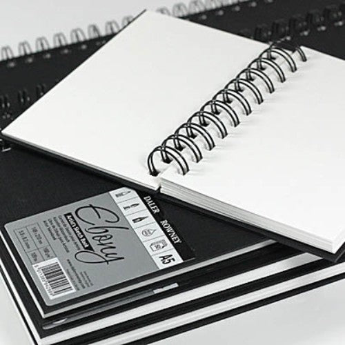 Ebony Hardback A3p sketchbook with 62 sheets of 150gsm acid-free paper, perfect for artists and creativity enthusiasts.