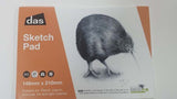 Das Sketch Pad (Kiwi) A5 with 20 sheets of 110gsm paper, ideal for various artistic mediums and on-the-go creativity.