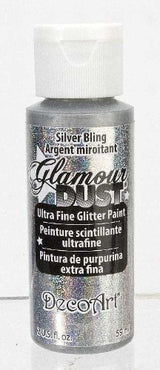 Glamour Dust 2oz Silver Bling: ultra-fine glitter paint for vibrant crafts, offering easy application and stunning sparkle.