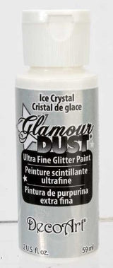 Glamour Dust 2oz Ice Crystal is an ultra-fine glitter paint for vibrant sparkle on crafts and decor projects.