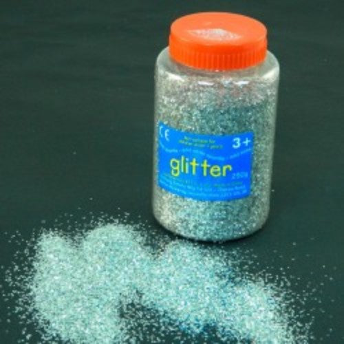 Giant Glitter Shaker 250gm Silver for crafting, featuring fine non-toxic glitter for endless creative projects.